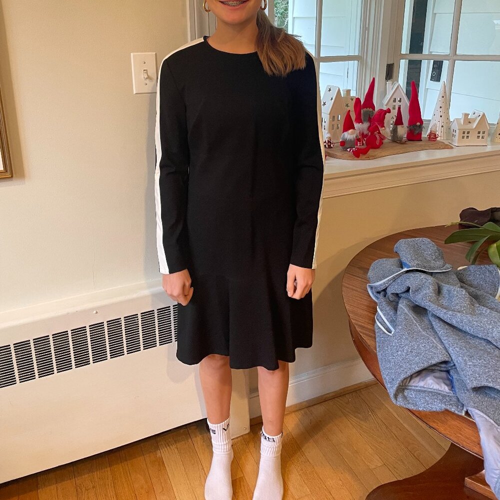 Lauren by Ralph Lauren Green label, black and white dress, knee length